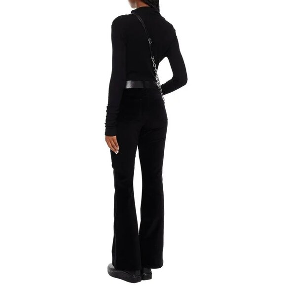 Maje Pramy Flare-Leg Velvet Pants in Black - Picture 5 of 7